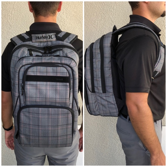 Hurley Other - Hurley Plaid Computer/Backpack Multi Pockets